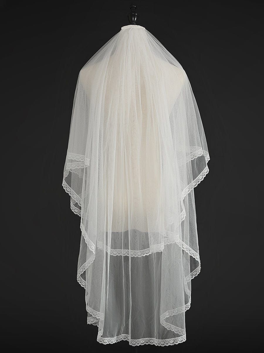 Classic Sheer Short Tulle Lace Trim Wedding Veil sold by Ever Pretty product image thumbnail 2