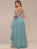 Spaghetti Strap Sequin Top A-Line High Low Tulle Evening Dress sold by Ever Pretty