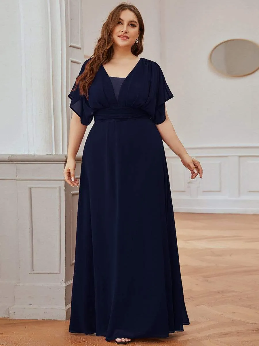 pretty AMBRYN|Plus Size Empire Waist Chiffon Formal Maxi Evening Dress sold by Ever Pretty product image thumbnail 5