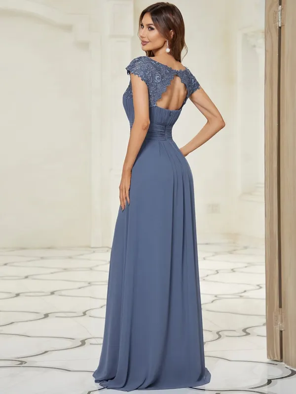 taupe grey bridesmaid dresses Cowl Neck Chiffon Dress colorblock Size:7½ - 8 (S) This crystal satin mermaid Elegant A-line Lace V-neck