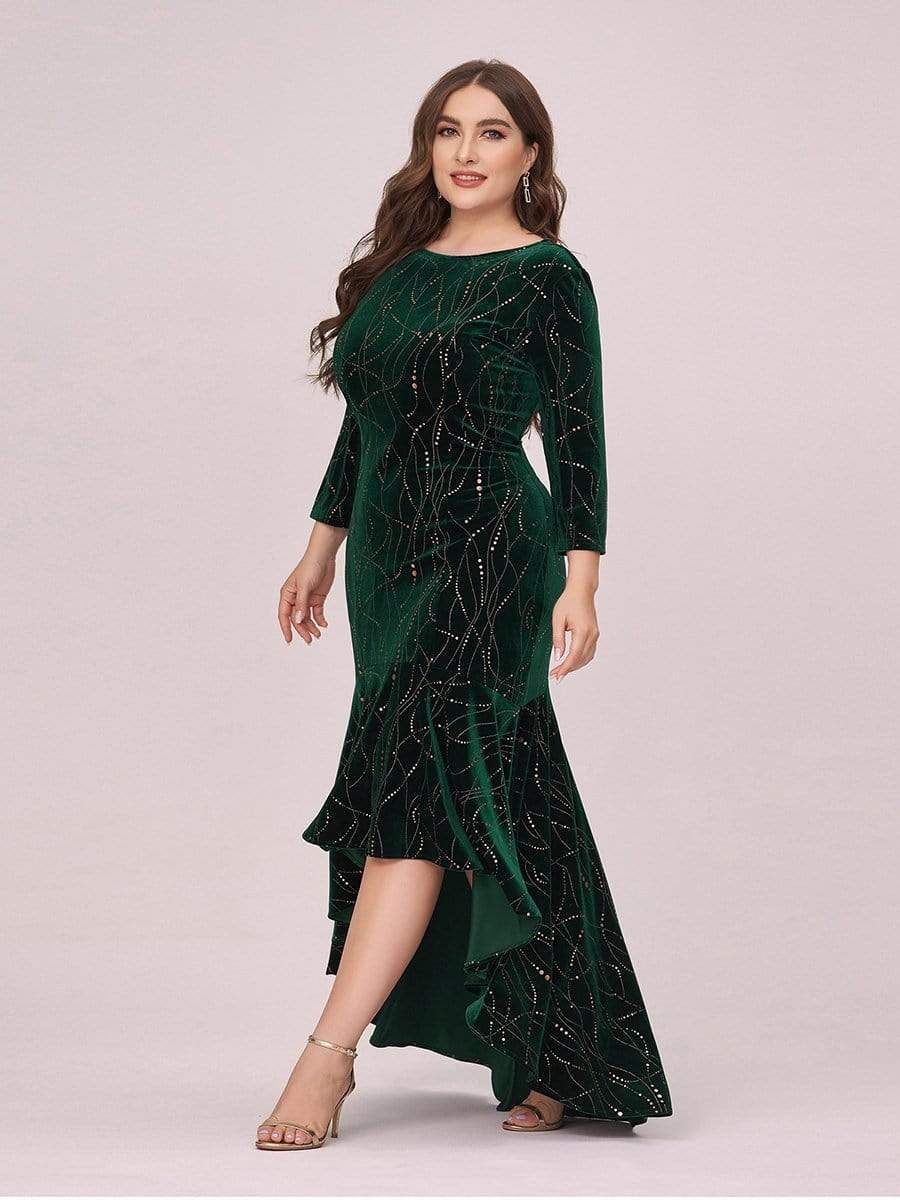 Plus Size Velvet Long Sleeve Formal Evening Dresses sold by Ever Pretty product image thumbnail 5