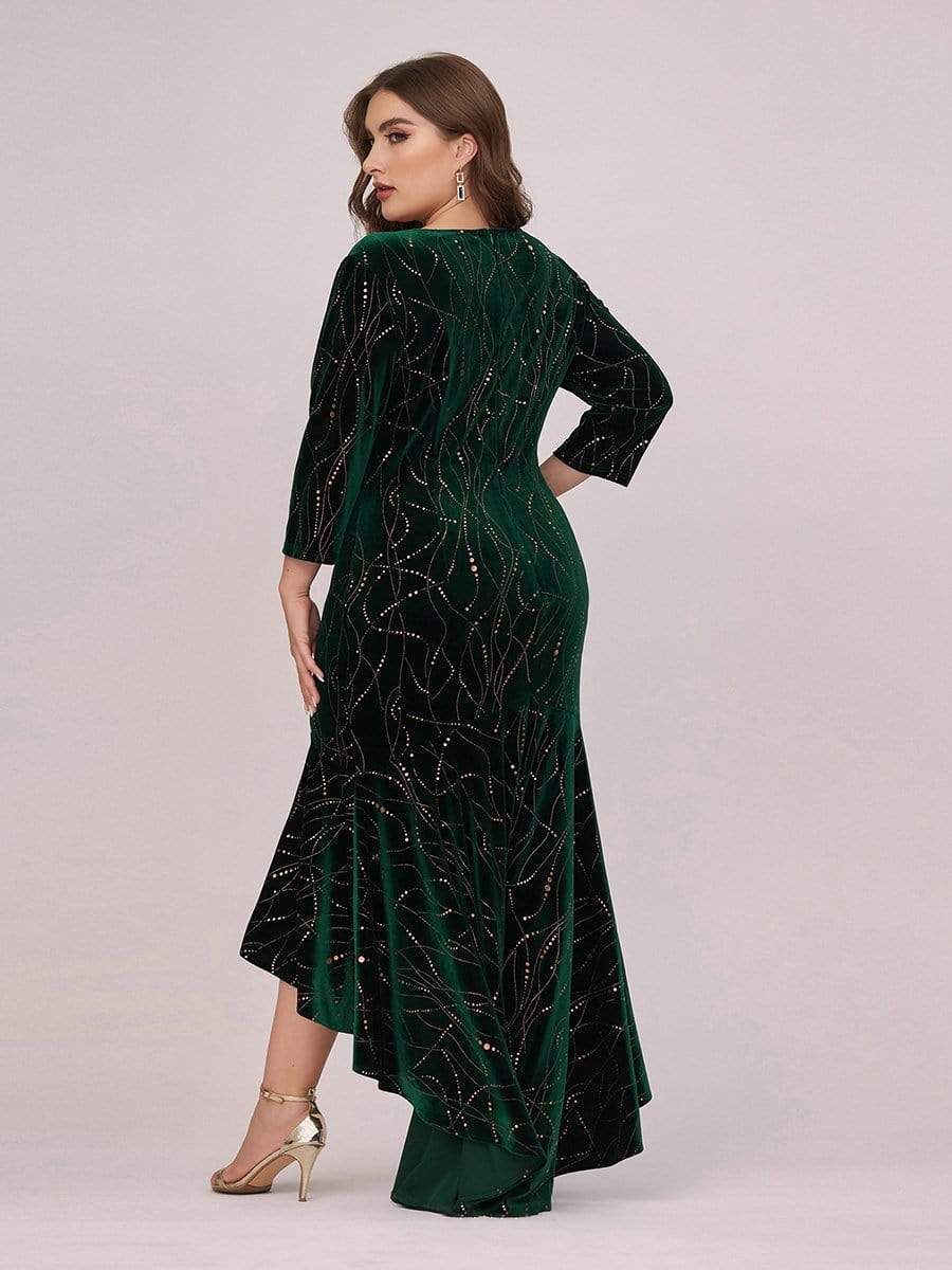 Plus Size Velvet Long Sleeve Formal Evening Dresses sold by Ever Pretty product image thumbnail 3