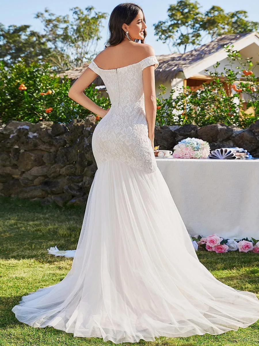 ANDARA'S BRIDE|Bodycon Lace Off Shoulder Mermaid Wedding Dress sold by Ever Pretty product image thumbnail 2