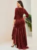 Elegant Plus Size Bodycon High-Low Formal Velvet Party Dress sold by Ever Pretty
