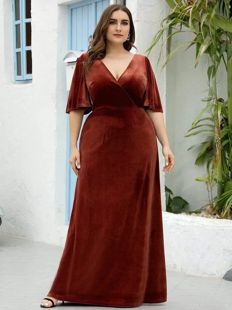 ever REINE|Custom Size Vintage Floor Length Velvet Formal Evening Dress sold by Ever Pretty product image thumbnail 3