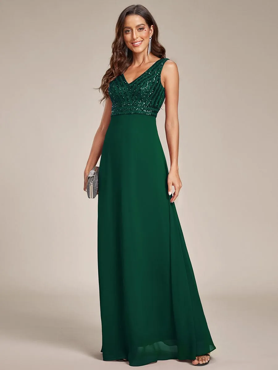 Sequin Sleeveless Double V-Neck Formal Evening Dress sold by Ever Pretty product image thumbnail 3