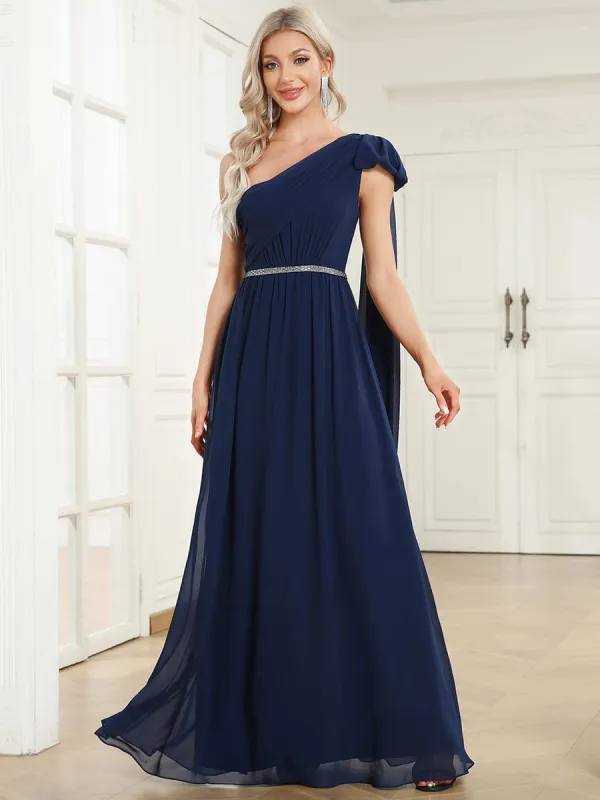 Convertible Embellished Waist Asymmetrical One Shoulder Chiffon Evening Dress sold by Ever Pretty