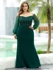Plus Size Off-Shoulder Long Sleeve Sequin Formal Dresses sold by Ever Pretty