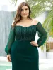 Plus Size Off-Shoulder Long Sleeve Sequin Formal Dresses sold by Ever Pretty