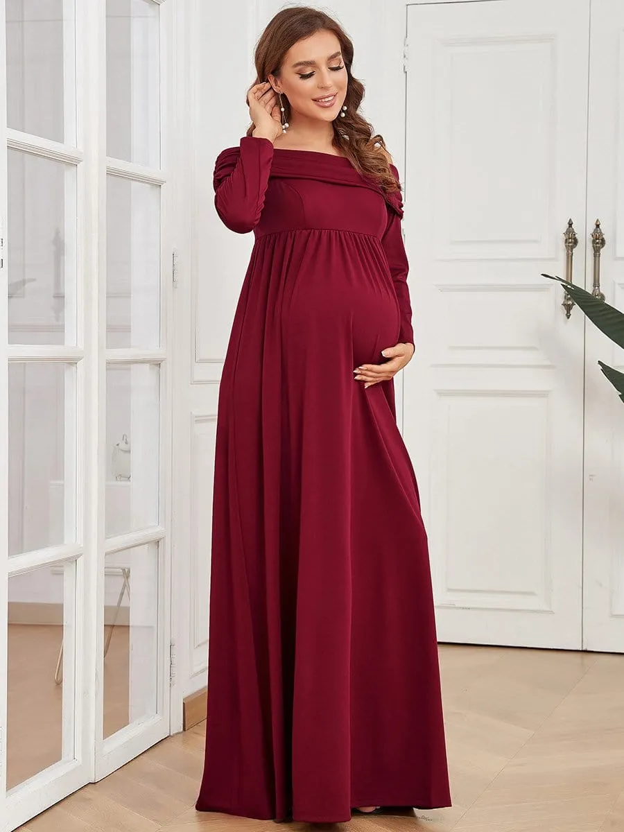 Empire Waist Long Sleeve A-Line Maternity Dress sold by Ever Pretty product image thumbnail 4