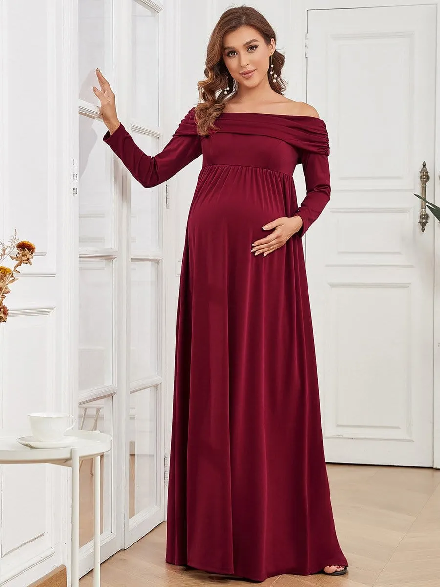 Empire Waist Long Sleeve A-Line Maternity Dress sold by Ever Pretty product image thumbnail 5