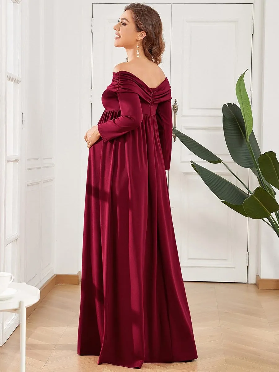 Empire Waist Long Sleeve A-Line Maternity Dress sold by Ever Pretty product image thumbnail 2