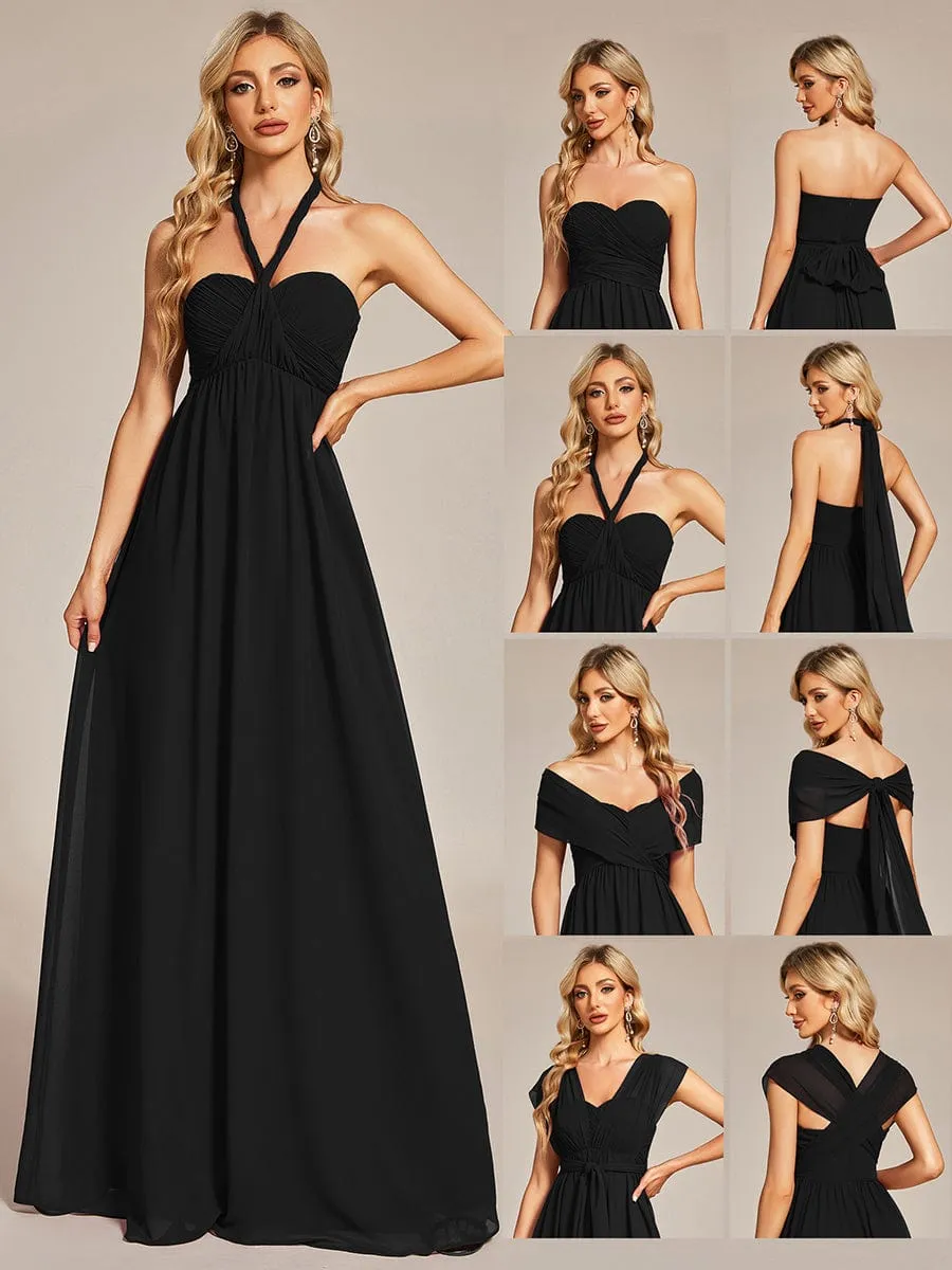 Custom Size Convertible Chiffon Pleated A-Line Bridesmaid Dress sold by Ever Pretty