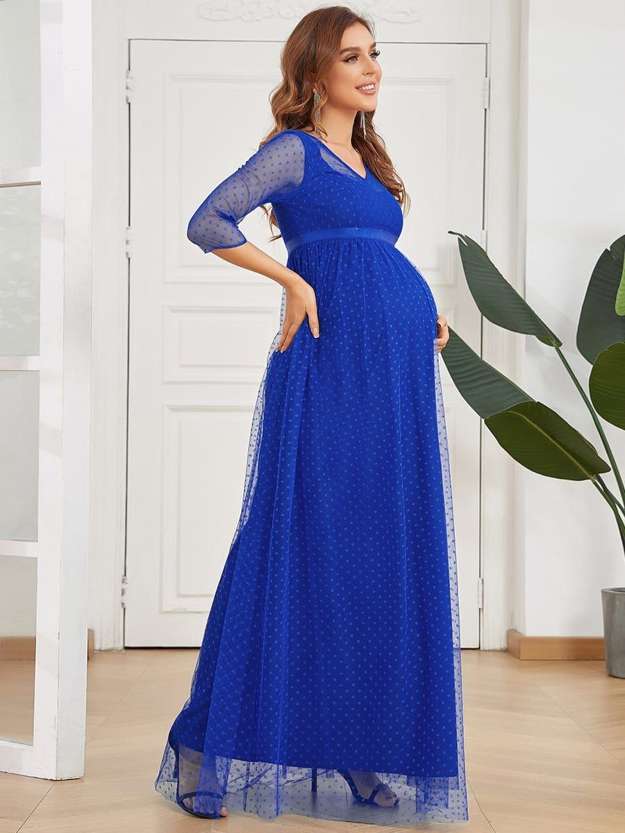 Long Sleeve Polka Dot Tulle Maternity Dress sold by Ever Pretty product image thumbnail 4