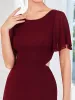Flutter Sleeve Cutout Chiffon Caged Lace Up Evening Dress sold by Ever Pretty