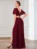 Flutter Sleeve Cutout Chiffon Caged Lace Up Evening Dress sold by Ever Pretty