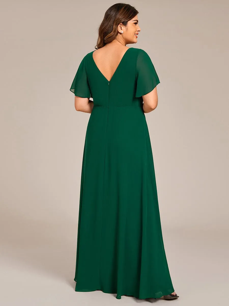 Plus Size Short Sleeve Waist Applique V-Neck Maxi Formal Evening Dress sold by Ever Pretty product image thumbnail 2