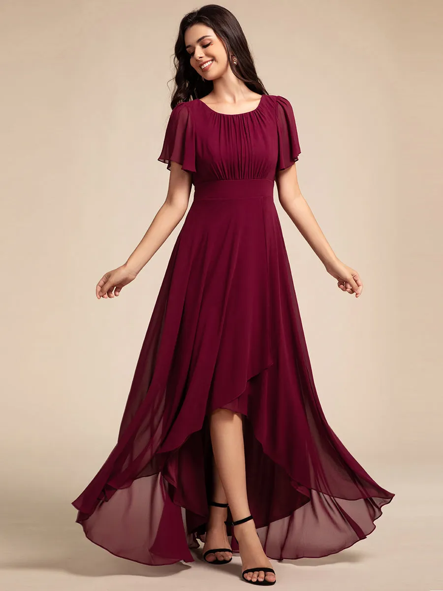 ever GIGI|Elegant Round Neckline Short Sleeve A-Line Chiffon Bridesmaid Dress sold by Ever Pretty product image thumbnail 5