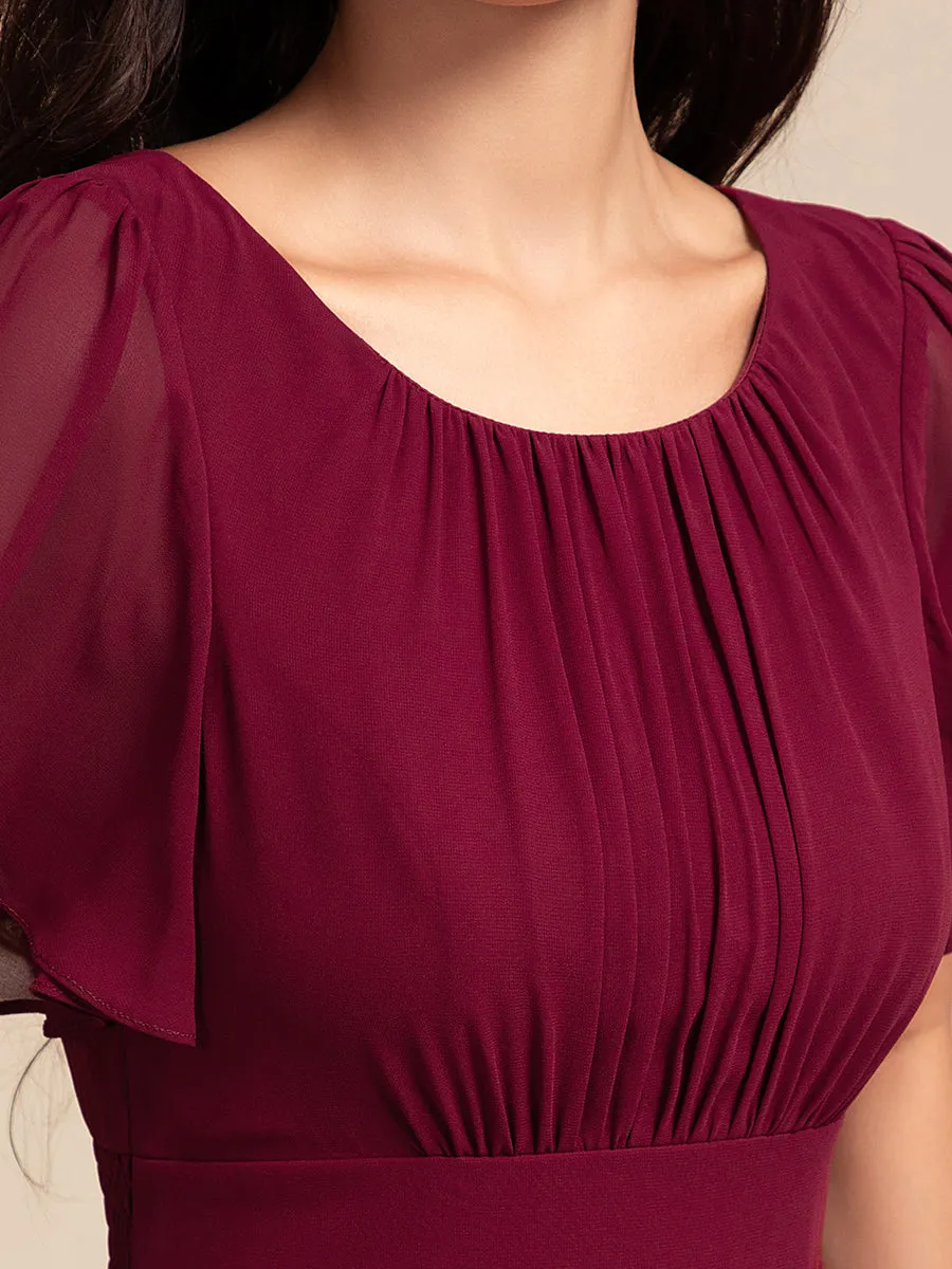 ever GIGI|Elegant Round Neckline Short Sleeve A-Line Chiffon Bridesmaid Dress sold by Ever Pretty product image thumbnail 3