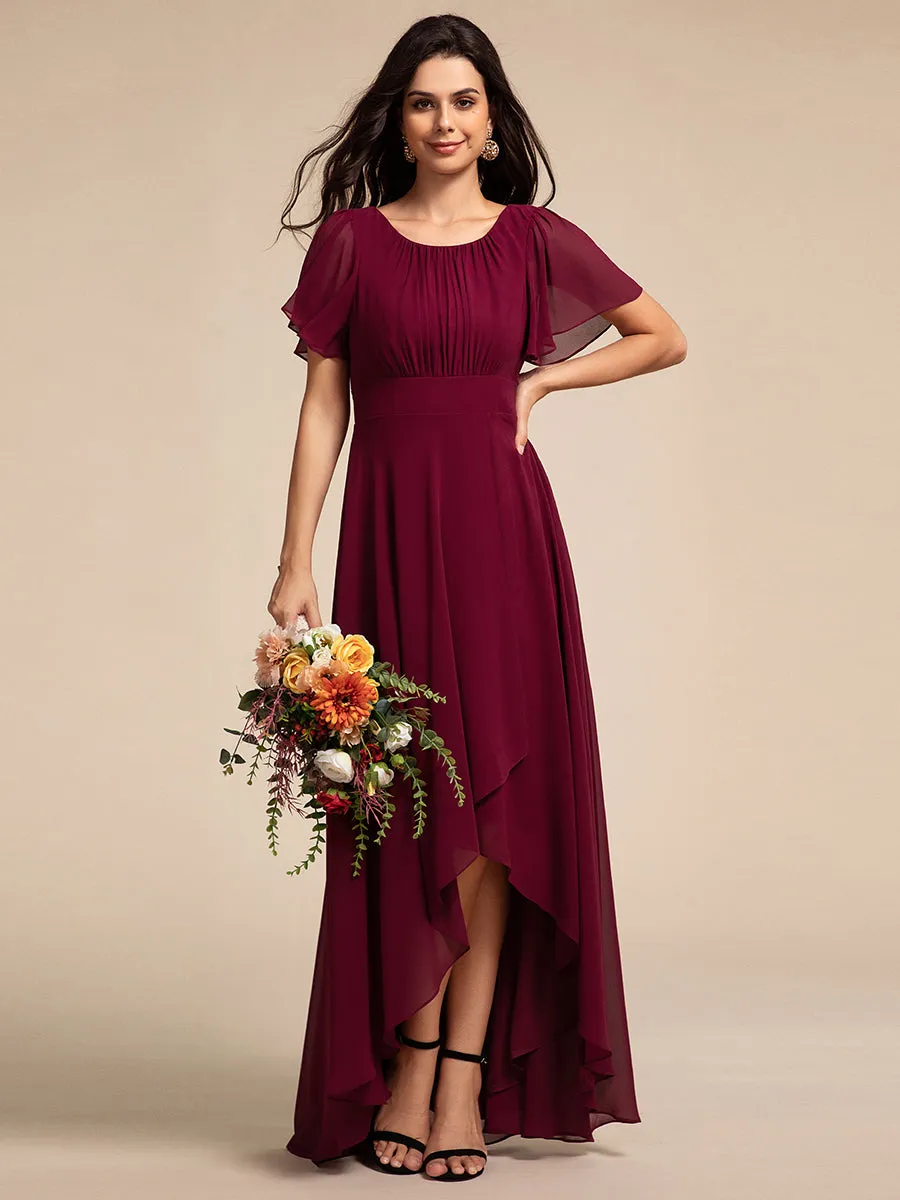 ever GIGI|Elegant Round Neckline Short Sleeve A-Line Chiffon Bridesmaid Dress sold by Ever Pretty product image thumbnail 4