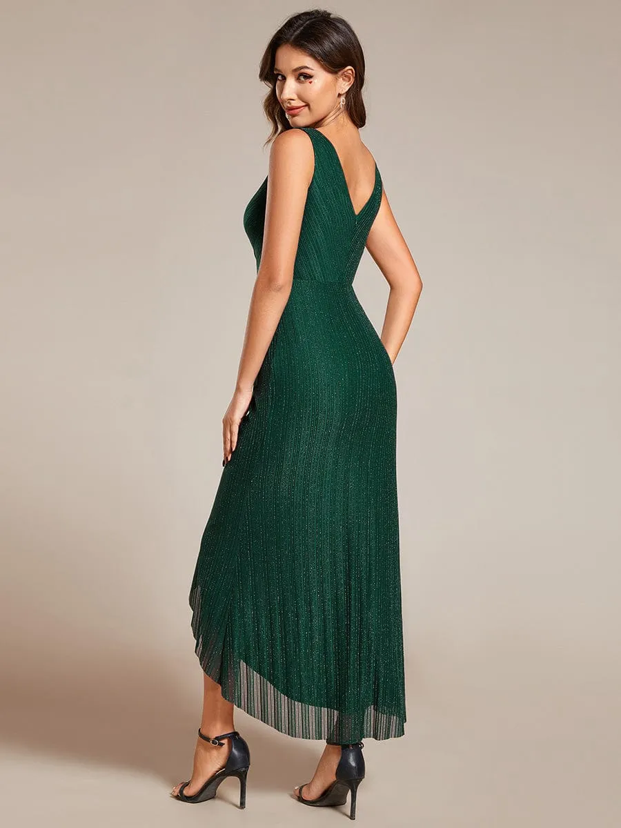 High-Low Ruffle Mermaid Wedding Guest Dress with V-Neck sold by Ever Pretty product image thumbnail 4