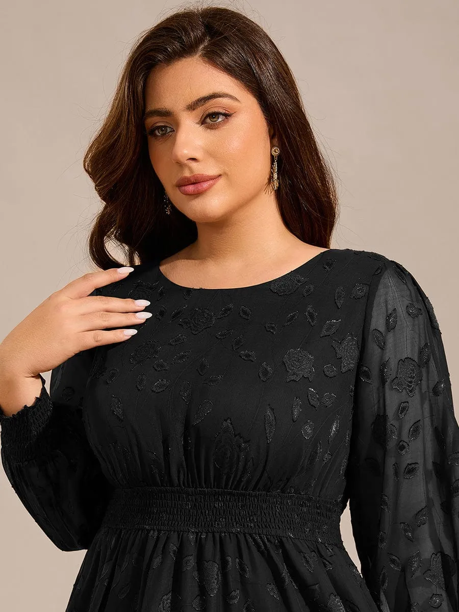pretty ANAHI|Plus Size Long Sleeve Round Neckline Chiffon Wedding Guest Dress sold by Ever Pretty product image thumbnail 3