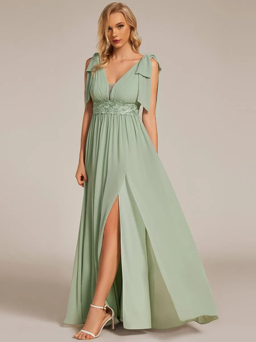ever FRANKIE|Bow Shoulder Empire Waist Maxi Bridesmaid Dress sold by Ever Pretty product image thumbnail 5