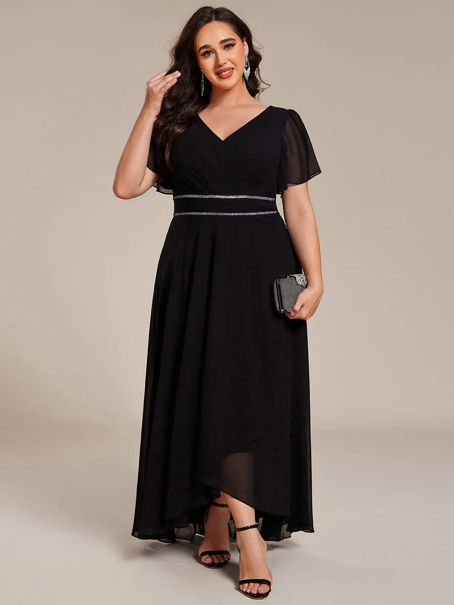pretty DAKOTA|Plus Size V-Neck Rhinestone Waist Chiffon Maxi Formal Evening Dress sold by Ever Pretty product image thumbnail 3