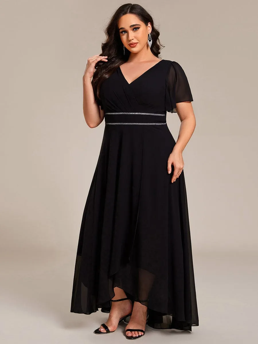 pretty DAKOTA|Plus Size V-Neck Rhinestone Waist Chiffon Maxi Formal Evening Dress sold by Ever Pretty product image thumbnail 4