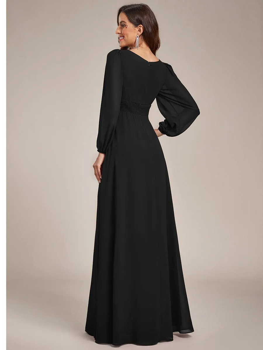 ever CELESTE|Long Sleeve Chiffon A-Line Empire Waist Formal Dress sold by Ever Pretty product image thumbnail 4