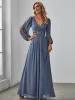 ever AMOUR|Elegant Chiffon V-Neckline Long Sleeve Wedding Guest Dress sold by Ever Pretty