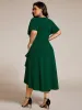 pretty FALLON|Plus Size High-Stretch V-neck Midi Wedding Guest Dress sold by Ever Pretty