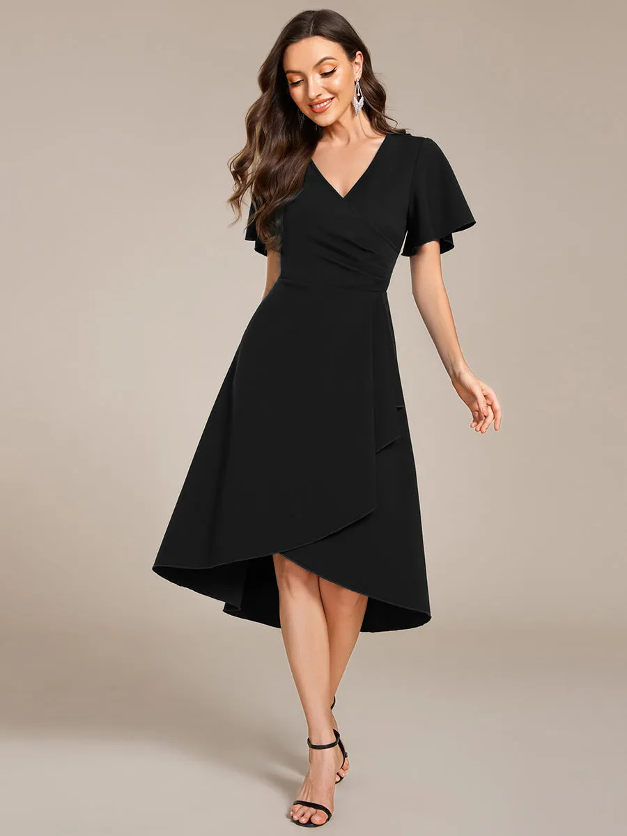 ever FALLON|High-Stretch V-neck Midi Wedding Guest Dress sold by Ever Pretty product image thumbnail 4