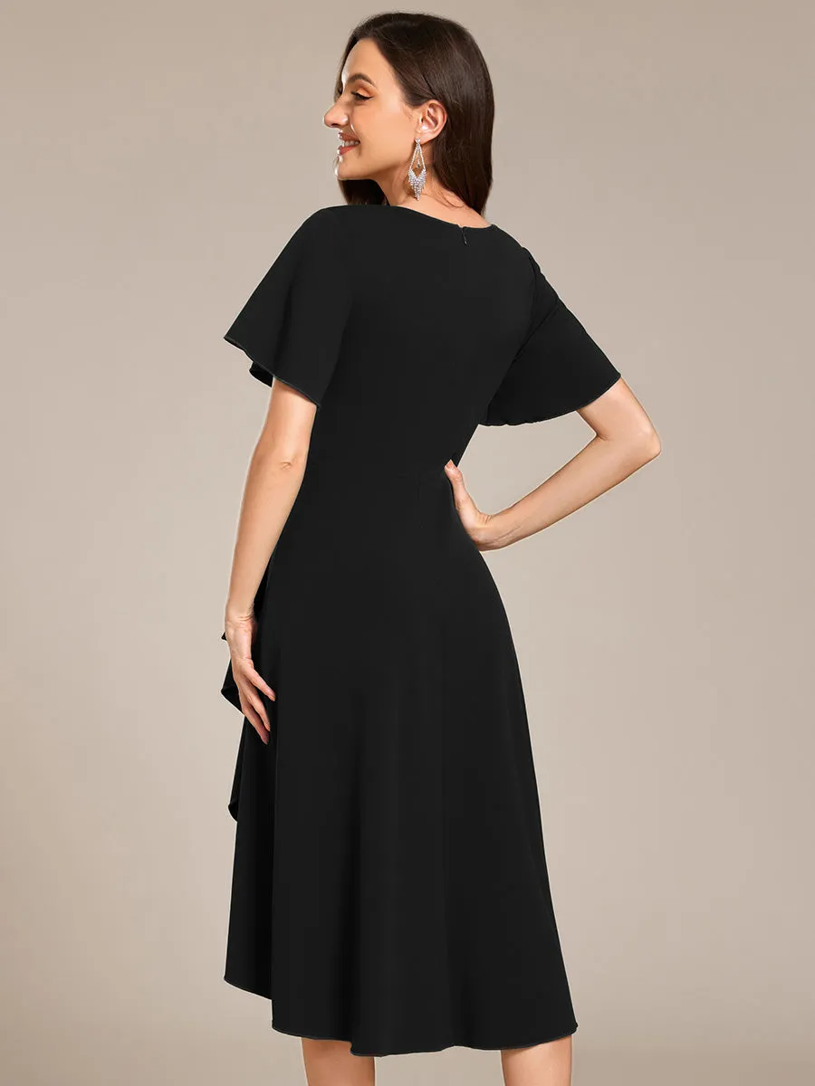 ever FALLON|High-Stretch V-neck Midi Wedding Guest Dress sold by Ever Pretty product image thumbnail 2
