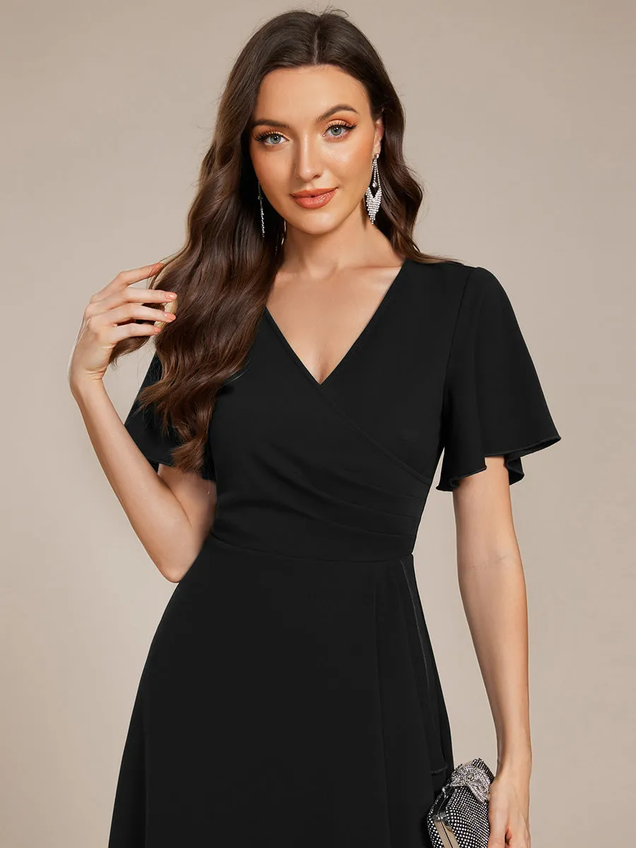 ever FALLON|High-Stretch V-neck Midi Wedding Guest Dress sold by Ever Pretty product image thumbnail 3