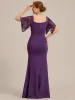 ever SLOANE|Sexy V Neck Maxi Bodycon Mother of the Bride Dress sold by Ever Pretty