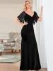 ever SLOANE|Sexy V Neck Maxi Bodycon Mother of the Bride Dress sold by Ever Pretty