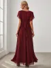 ever LEORA|A-Line Pleated Chiffon Tie-Waist Wedding Guest Dress sold by Ever Pretty