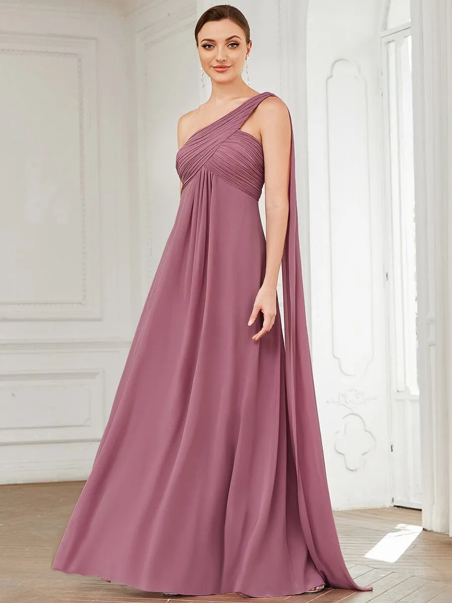 ever ANAYA|One Shoulder Pleated Chiffion Bridesmaid Sleeves sold by Ever Pretty product image thumbnail 3