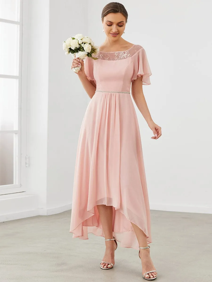 Chiffon Ruffle Sleeves Asymmetrical Hem Mother of the Bride Dress sold by Ever Pretty product image thumbnail 4