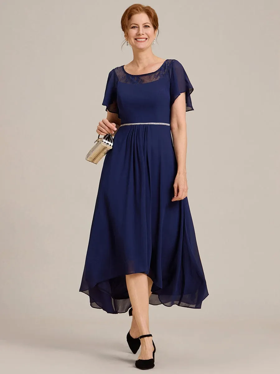 Chiffon Ruffle Sleeves Asymmetrical Hem Mother of the Bride Dress sold by Ever Pretty product image thumbnail 3