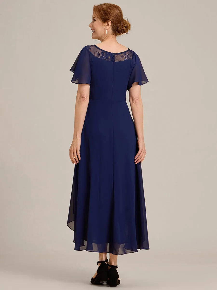 Chiffon Ruffle Sleeves Asymmetrical Hem Mother of the Bride Dress sold by Ever Pretty product image thumbnail 2
