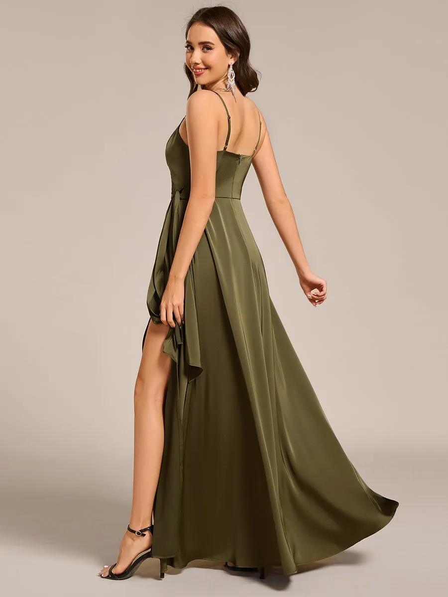ever IYLA|Wrap-Style Spaghetti Strap Maxi Satin Bridesmaid Dress sold by Ever Pretty product image thumbnail 2