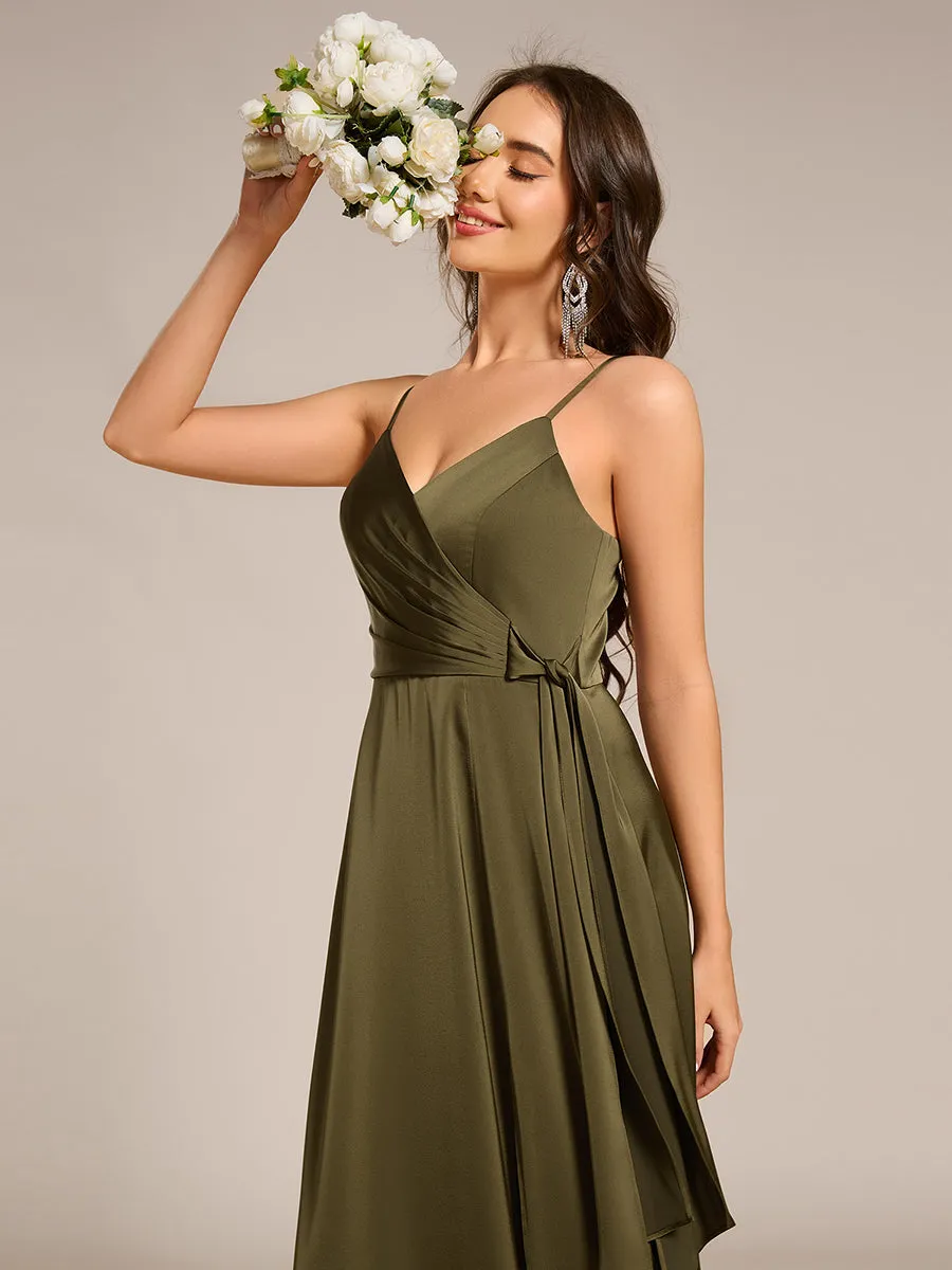 ever IYLA|Wrap-Style Spaghetti Strap Maxi Satin Bridesmaid Dress sold by Ever Pretty product image thumbnail 3