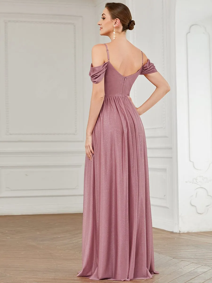 Draped Sleeve Cold Shoulder Sweetheart Bridesmaid Dress sold by Ever Pretty product image thumbnail 2