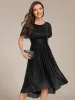 ever CLARYN|Glitter Short Sleeves Round Neck Midi Wedding Guest Dress sold by Ever Pretty