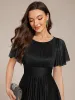 ever CLARYN|Glitter Short Sleeves Round Neck Midi Wedding Guest Dress sold by Ever Pretty