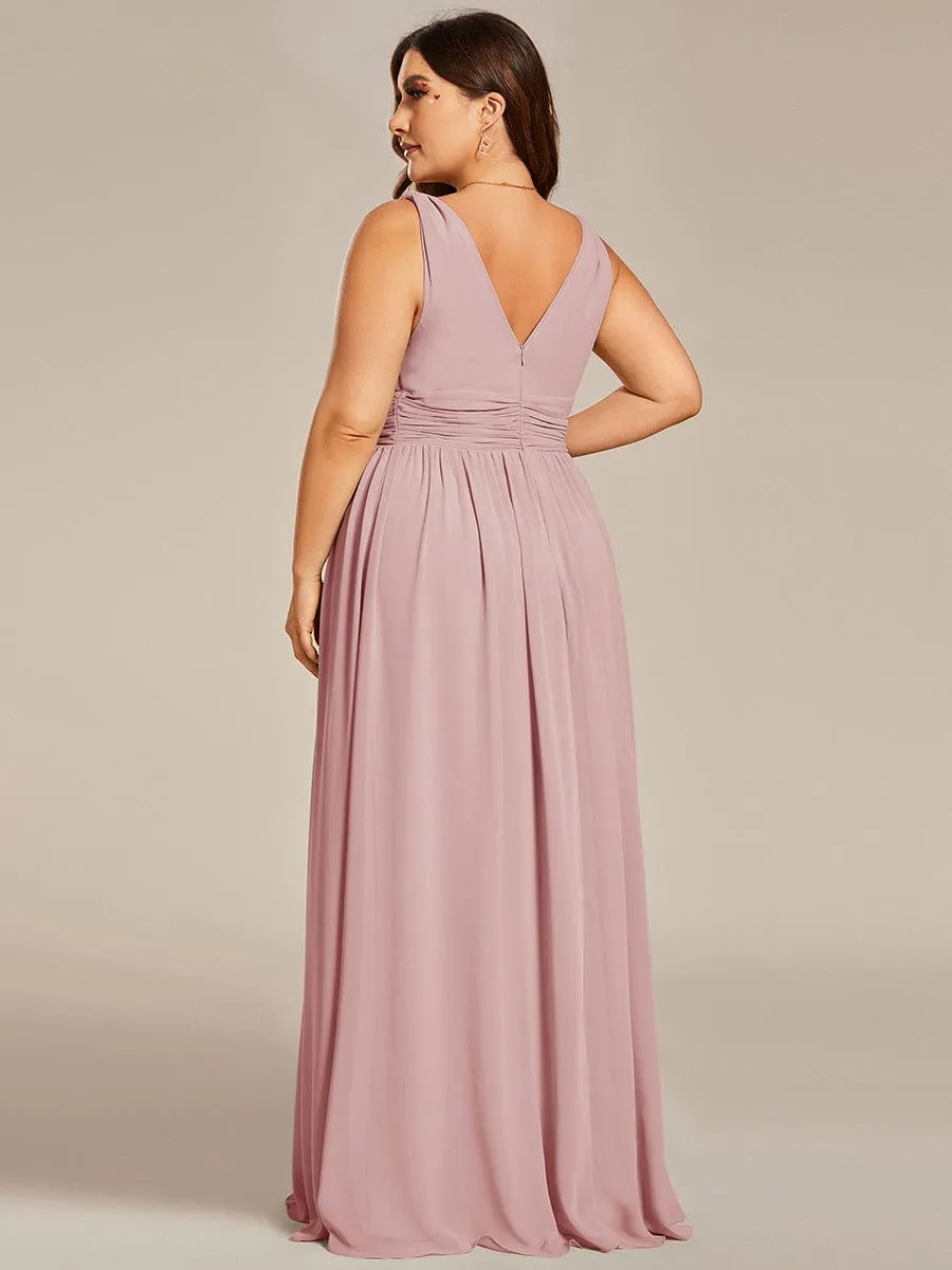 pretty HUSH|Plus Size Sleeveless V-Neck Chiffon Semi Bridesmaid Dress sold by Ever Pretty product image thumbnail 2