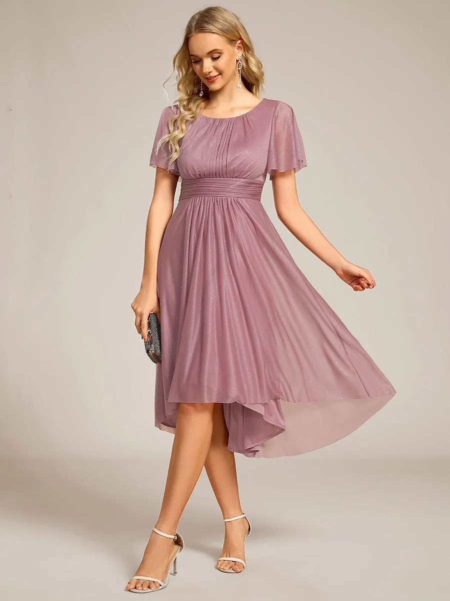 ever CLARYN|Glitter Short Sleeves Round Neck Midi Formal Dress sold by Ever Pretty