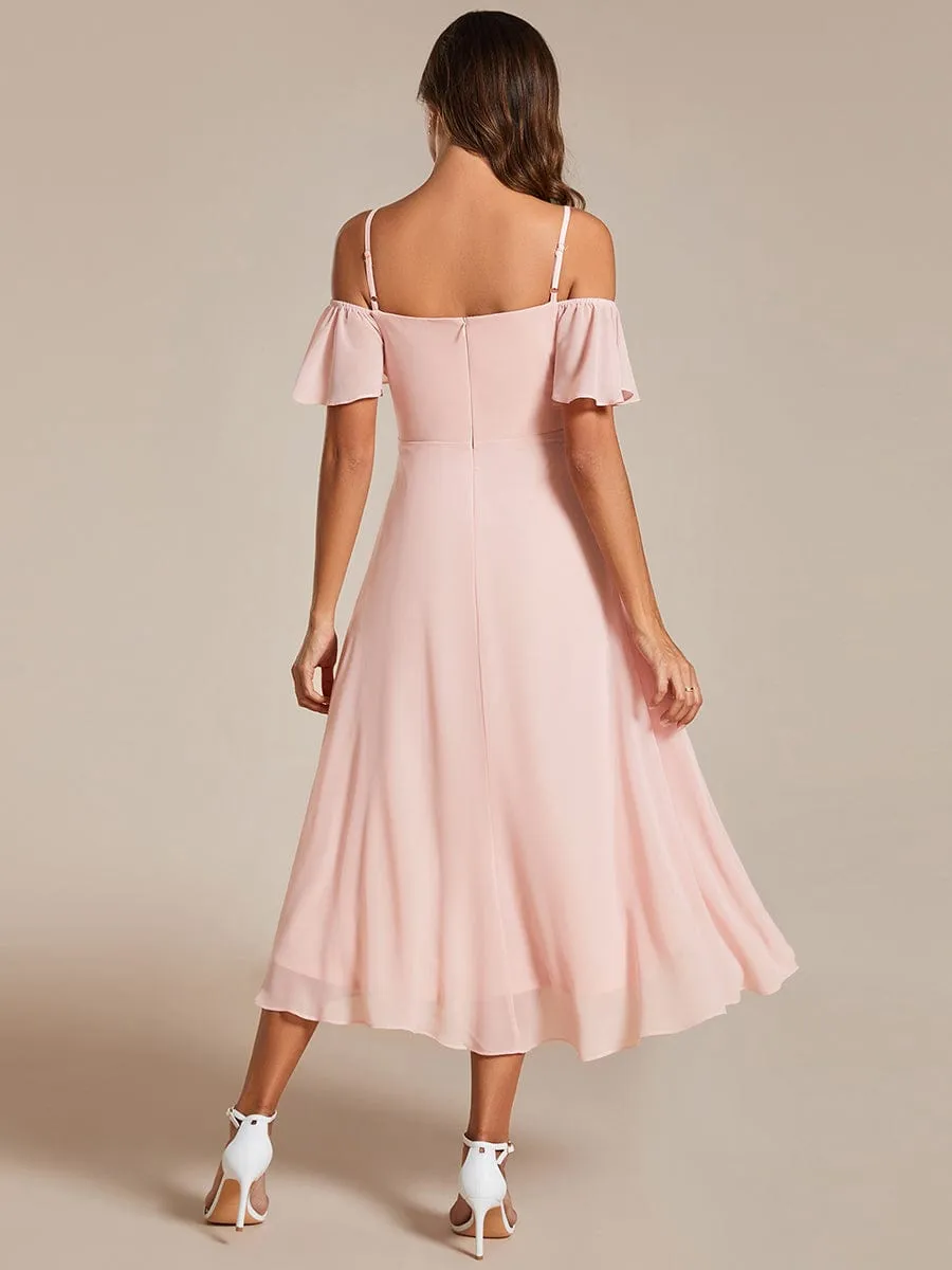 ever JORDANE|Spaghetti Strap Cold Shoulder Chiffon A-Line Midi Bridesmaid Dress sold by Ever Pretty product image thumbnail 4